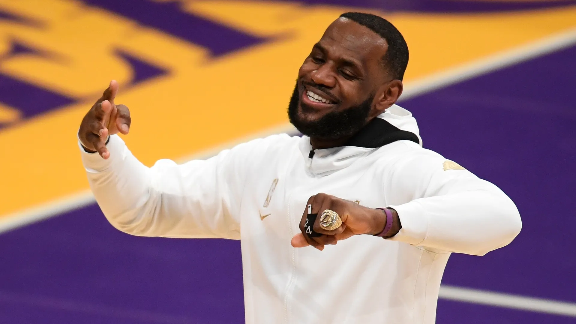 LeBron James while playing with the Los Angeles Lakers
