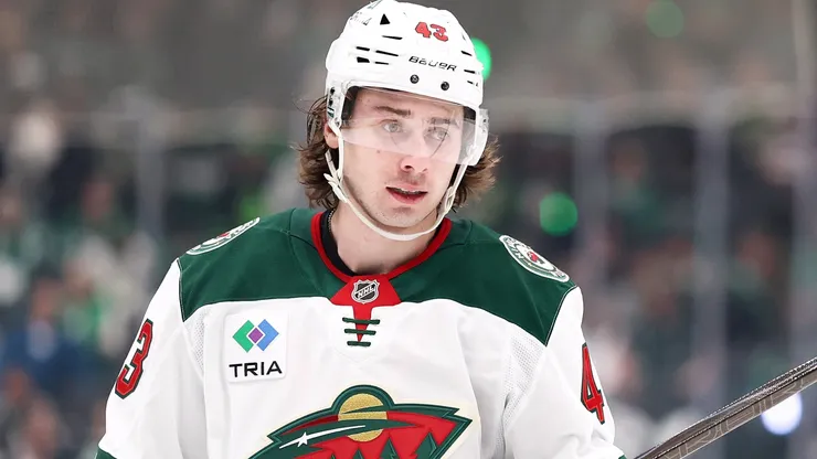 Quinn Hughes #43 of the Minnesota Wild.