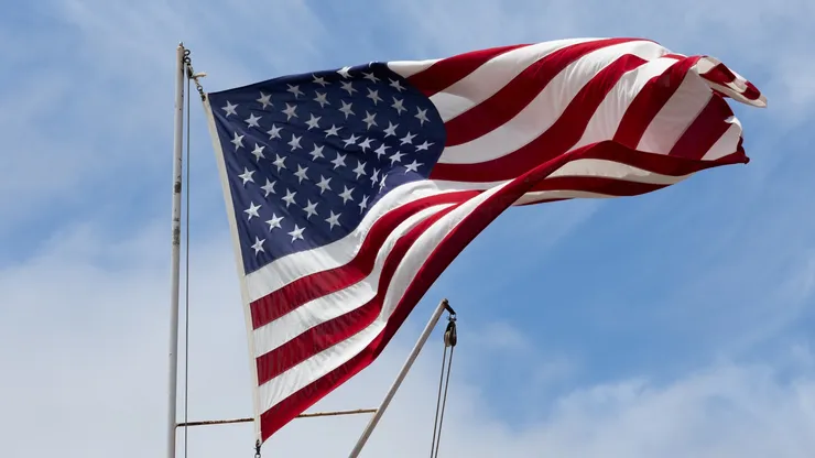 View of an American flag