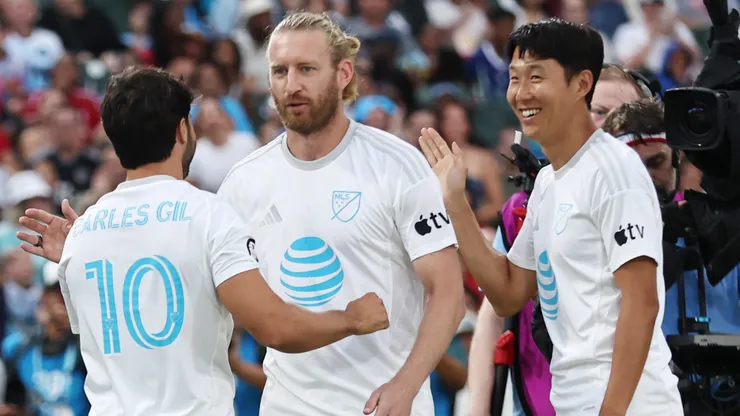 Tim Ream, Son Heung-Min and Carles Gil during the 2026 MLS All-Star Skills Challenge