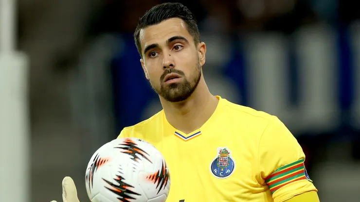 Diogo Costa of Porto looks on during the UEFA Europa League 2025/26 Round of 16 First Leg match