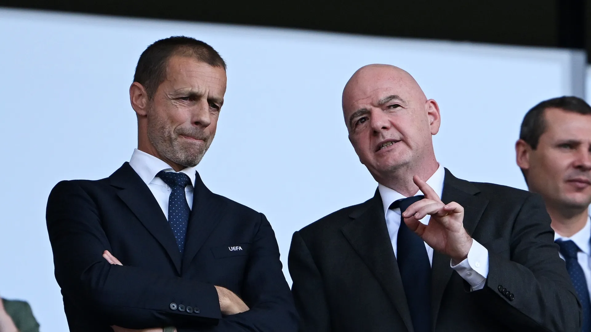 UEFA president Ceferin and FIFA president Infantino at 2024 UEFA Euro.