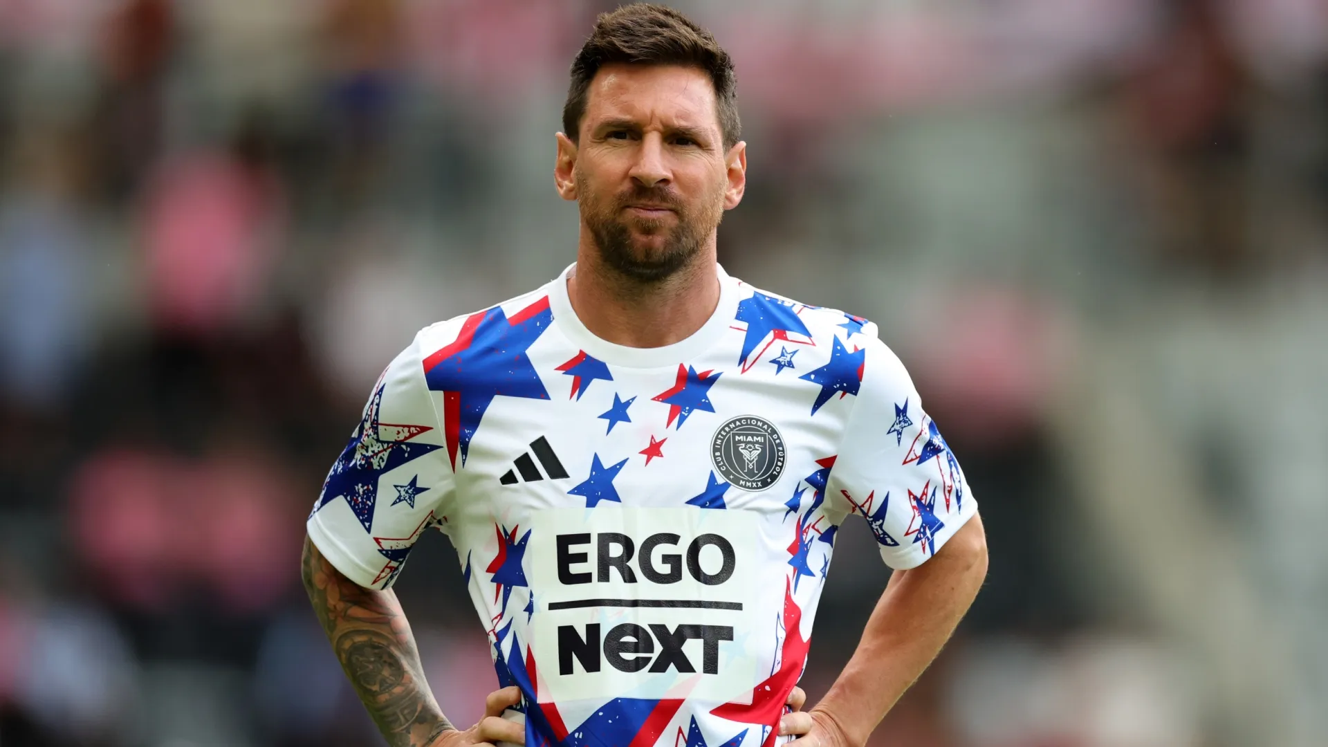 Lionel Messi #10 of Inter Miami CF warms up prior to the MLS match (Source: Megan Briggs/Getty Images)