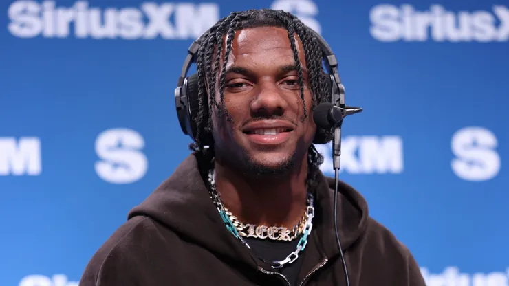 Malik Nabers speaks on SiriusXM at Super Bowl LIX.