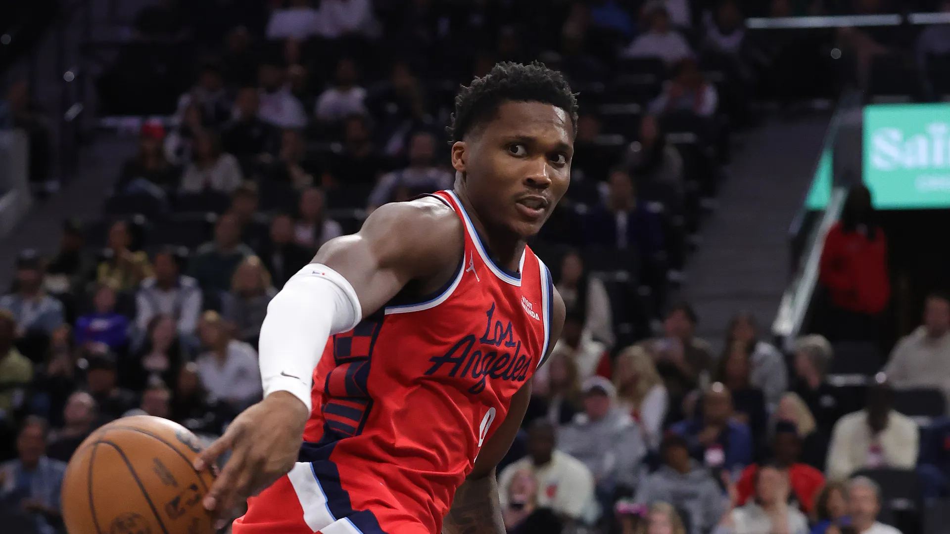 Bennedict Mathurin during a Los Angeles Clippers game.