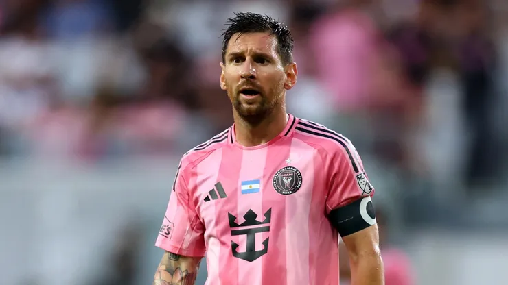 Lionel Messi #10 of Inter Miami CF reacts during the MLS match.
