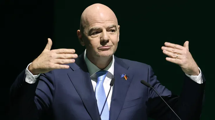 FIFA President Gianni Infantino delivers his speech during a gala.