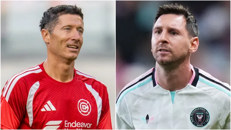 Robert Lewandowski of Chicago Fire and Lionel Messi of Inter Miami.