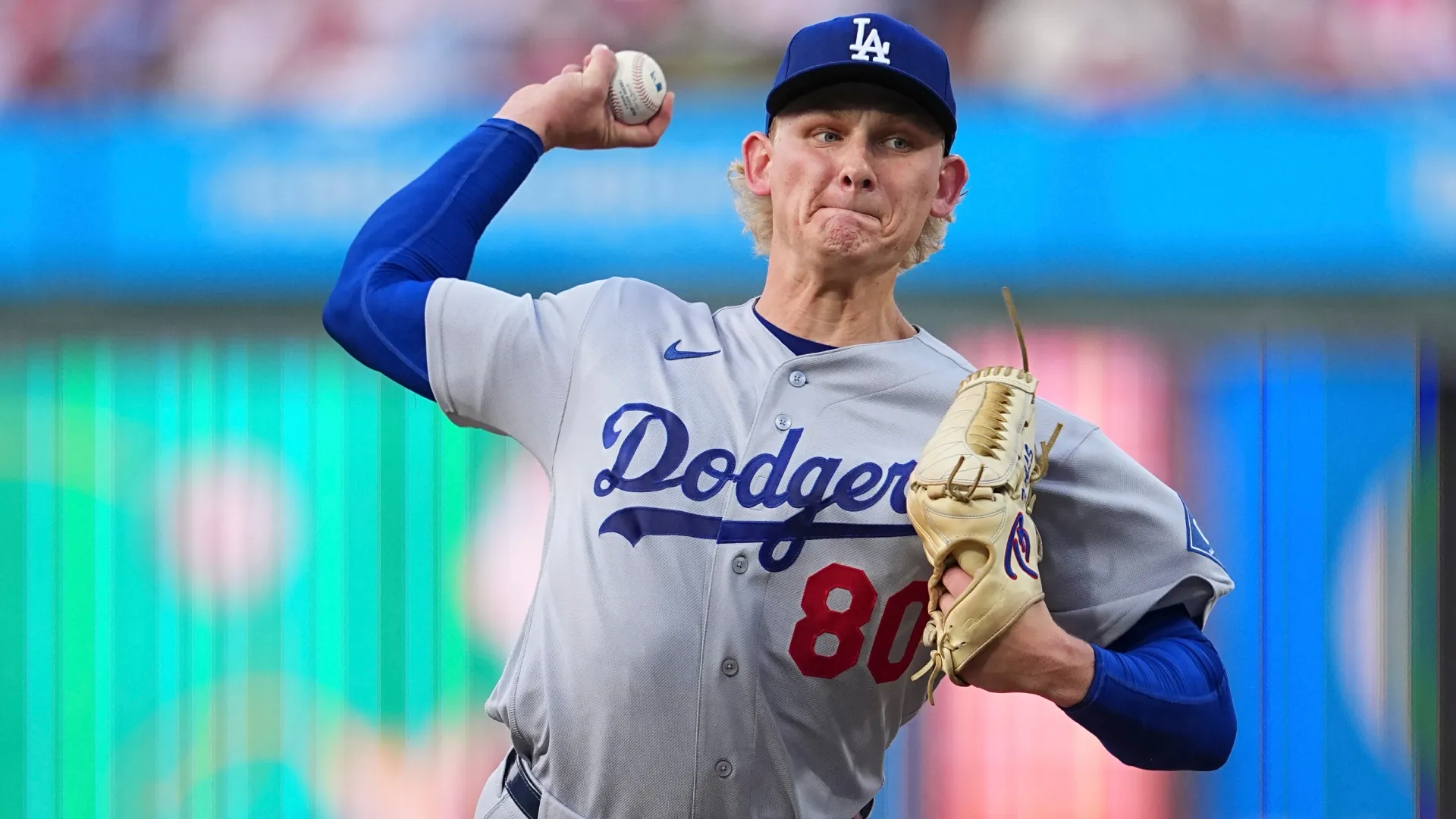 Emmet Sheehan #80 of the Los Angeles Dodgers