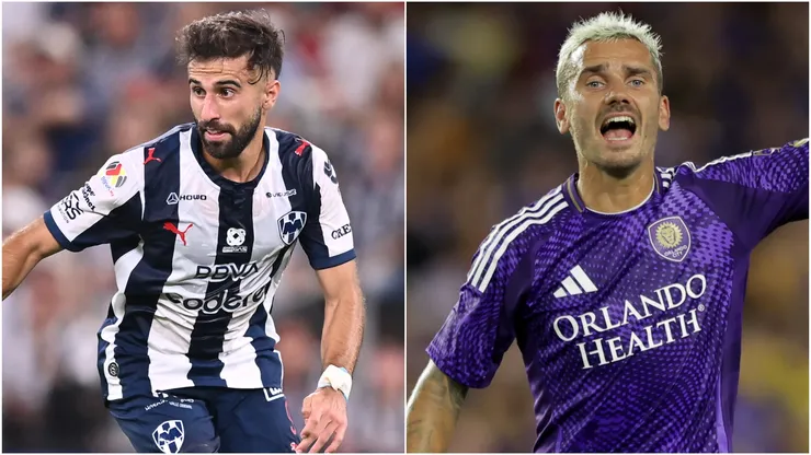Diego Rossi of Monterrey and Antoine Griezmann of Orlando City