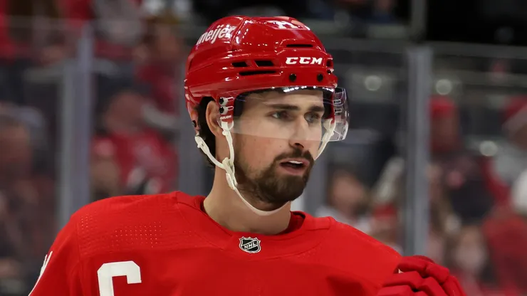 Dylan Larkin of the Detroit Red Wings at Little Caesars Arena.