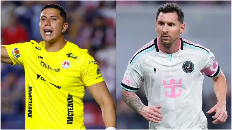 Andres Sanchez of Atletico San Luis and Lionel Messi of Inter Miami
