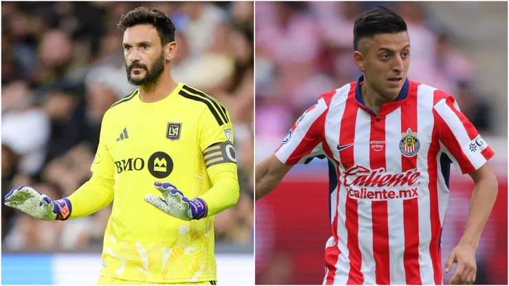Hugo Lloris of Los Angeles FC and Roberto Alvarado of Chivas