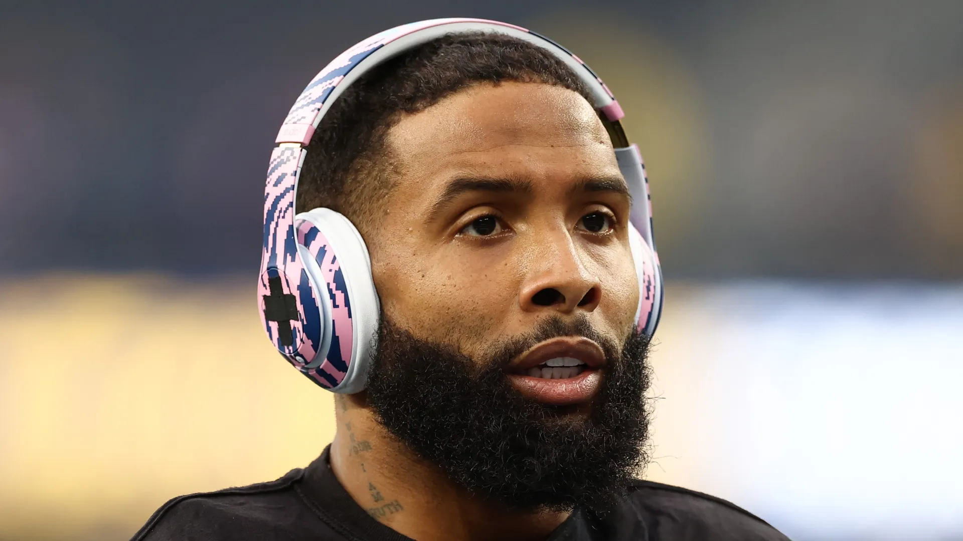 Odell Beckham Jr. prior to a game against the Los Angeles Chargers at SoFi Stadium on November 26, 2023 in Inglewood, California.