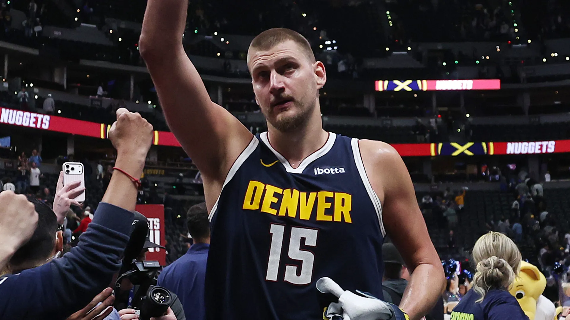 Nikola Jokic #15 of the Denver Nuggets.
