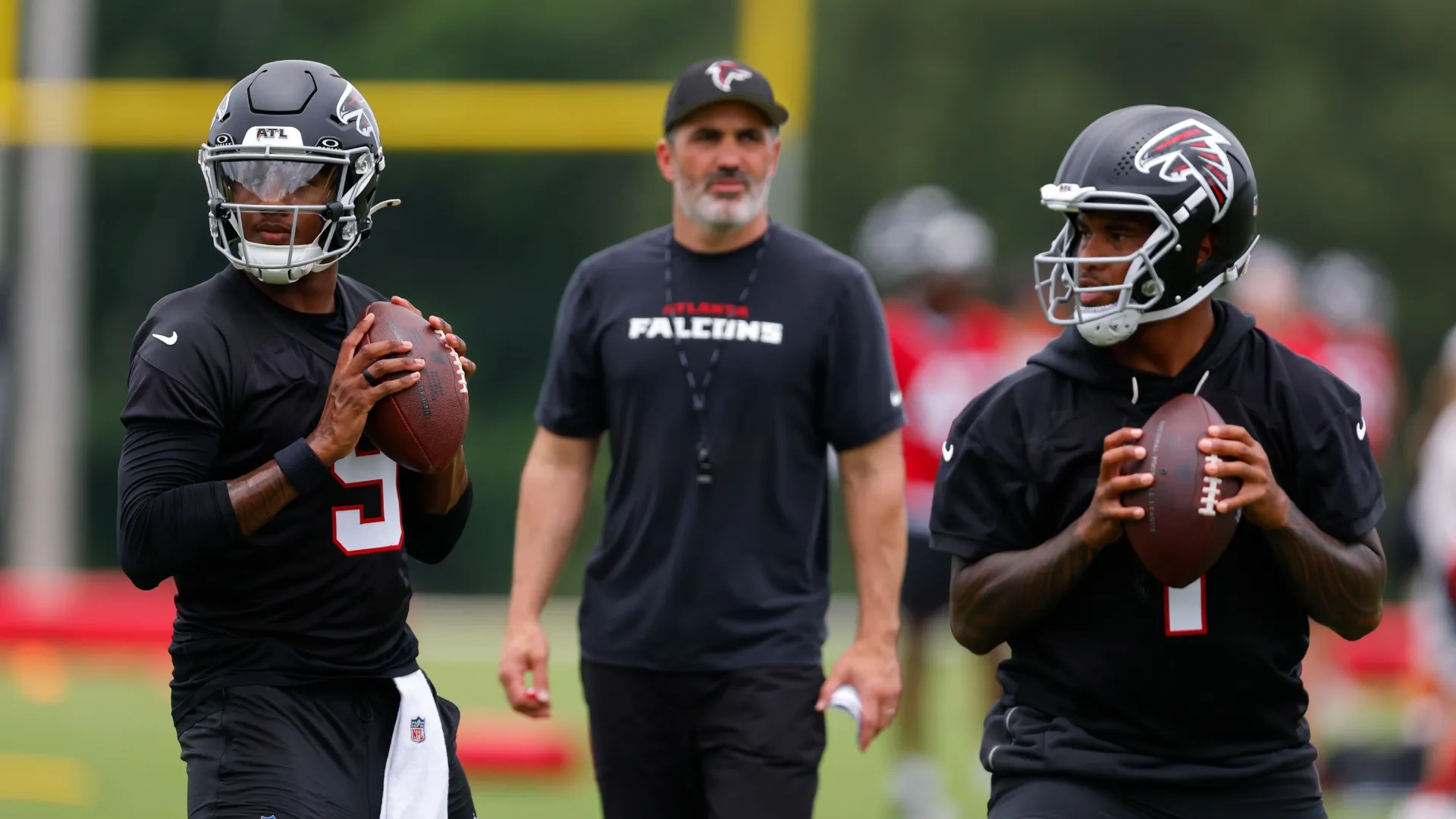 Tua Tagovailoa and Michael Penix Jr during training camp