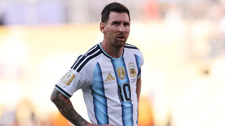 Lionel Messi #10 of Argentina reacts during the FIFA World Cup 2026 Final match.