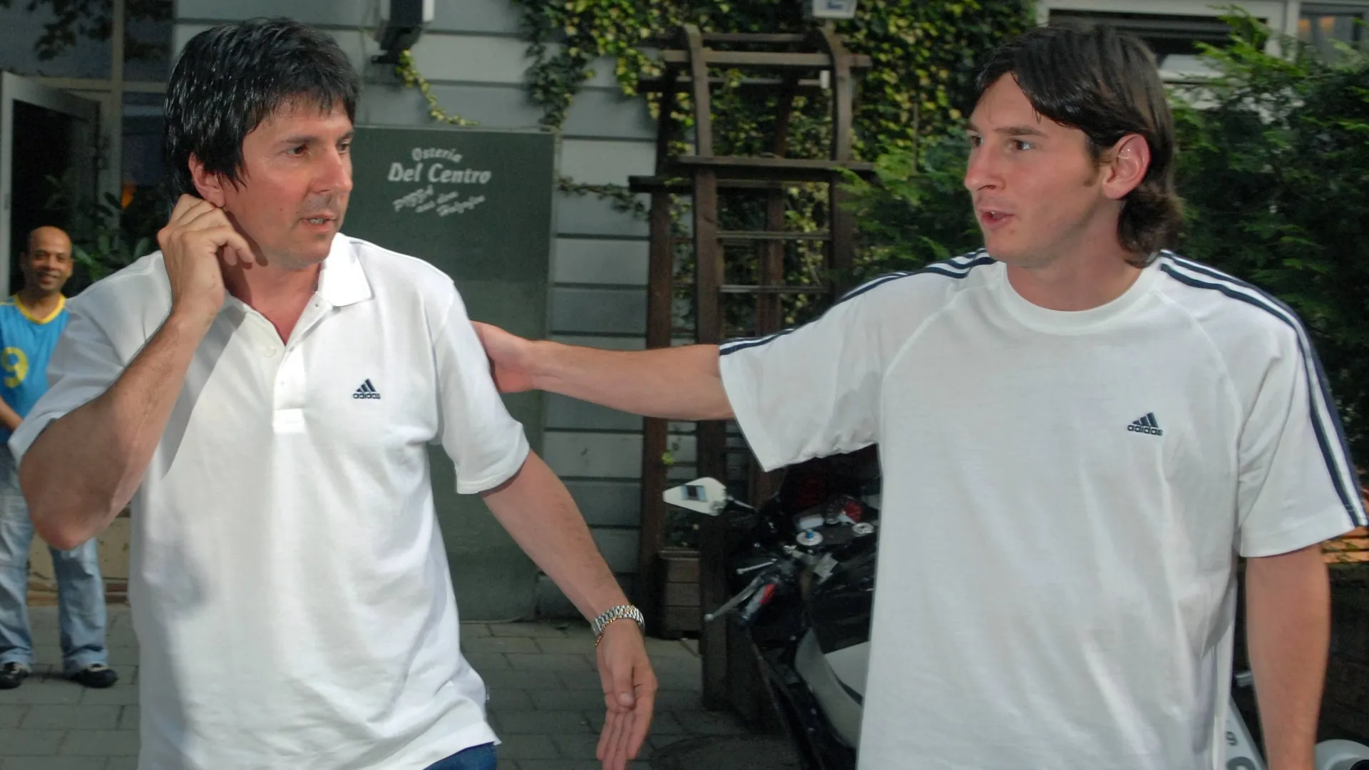 Lionel Messi with Jorge Messi