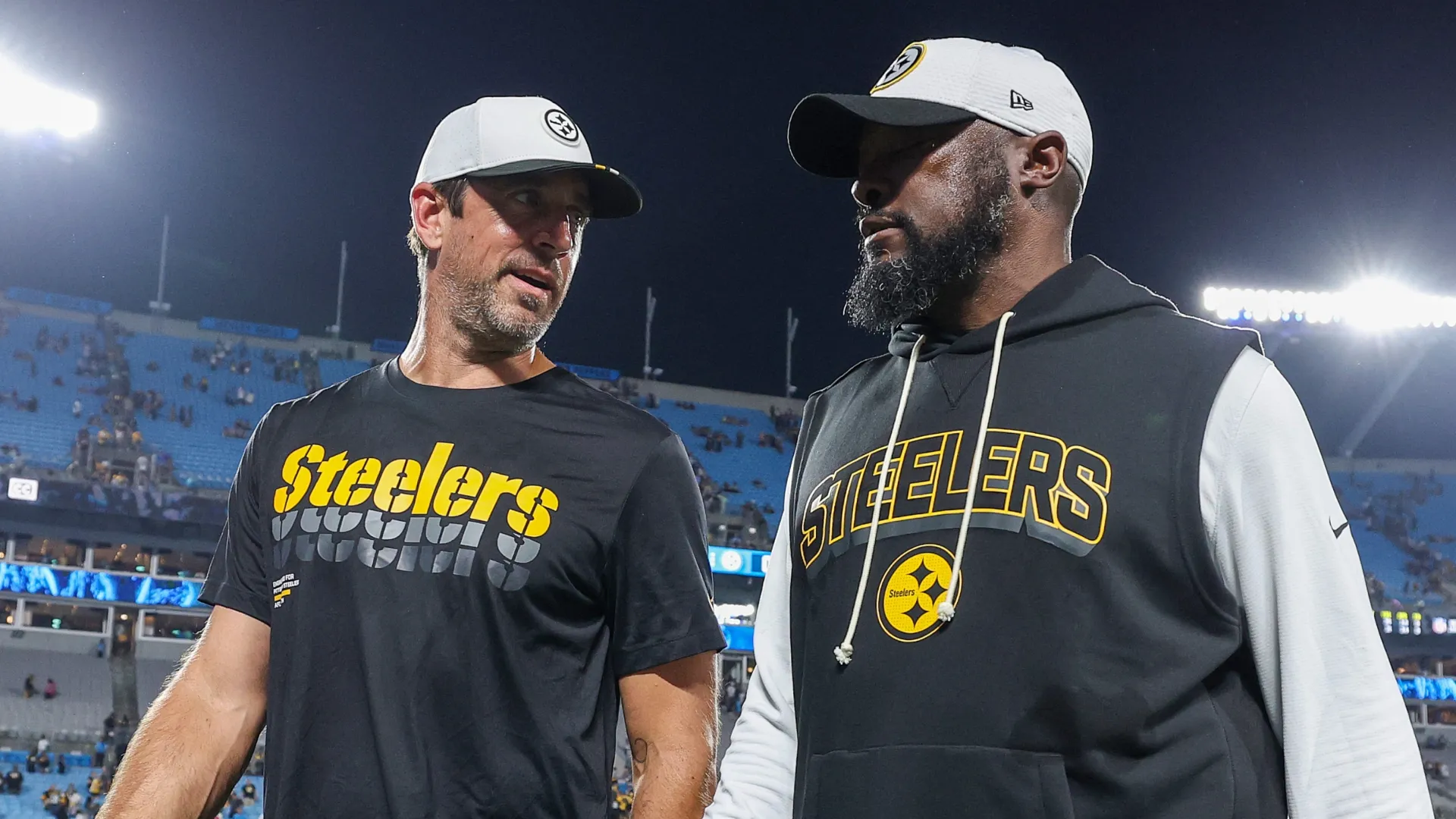 Aaron Rodgers with Mike Tomlin