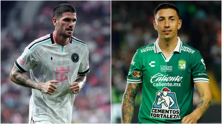 Rodrigo De Paul of Inter Miami and Rodrigo Echeverria of Leon