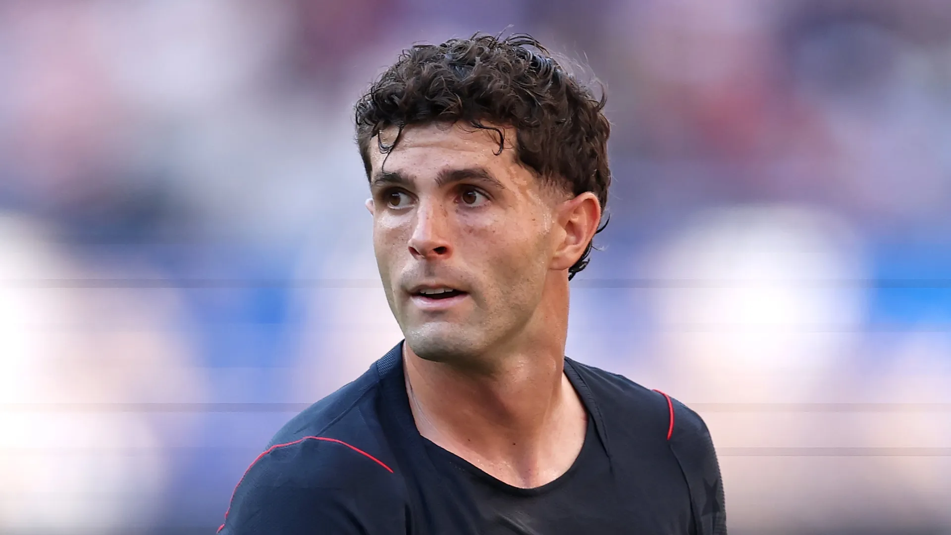 Christian Pulisic looks on during the USA's 2026 World Cup Round of 16 loss vs Belgium