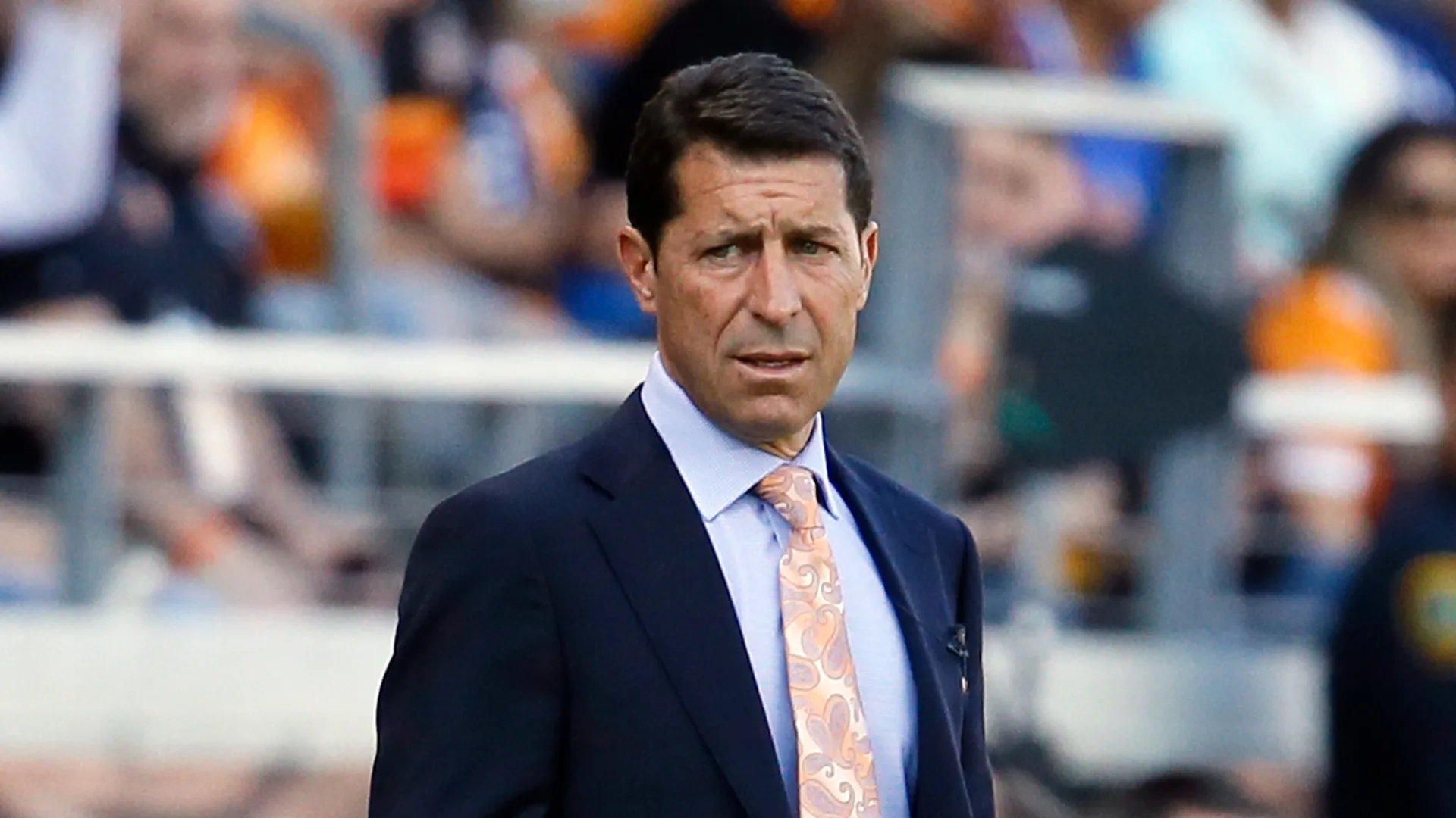 Tab Ramos during an MLS game as head coach of the Houston Dynamo in 2020.
