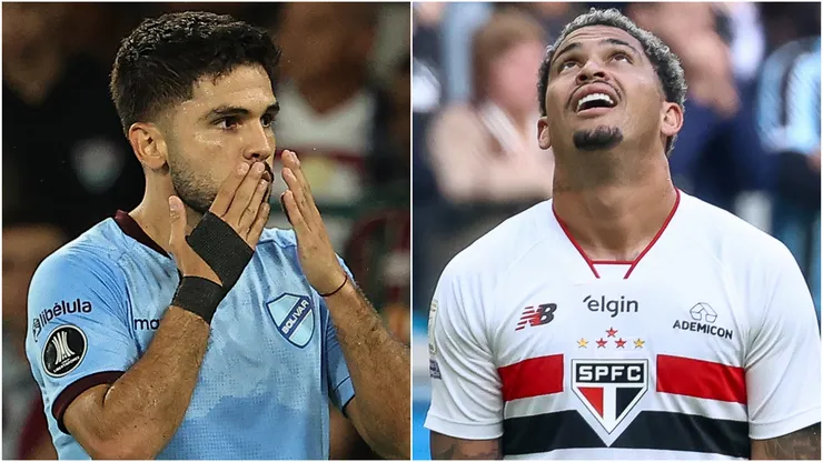 Carlos Melgar of Bolivar and Luciano Neves of Sao Paulo.