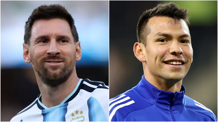 Lionel Messi (left) and Hirving Lozano.