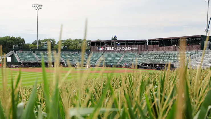A general view of the Field of Dreams prior to the game in 2022