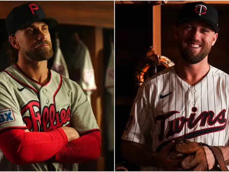 What uniforms are the Twins and Phillies wearing today?