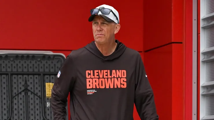 Head coach Todd Monken of the Cleveland Browns walks to the field.