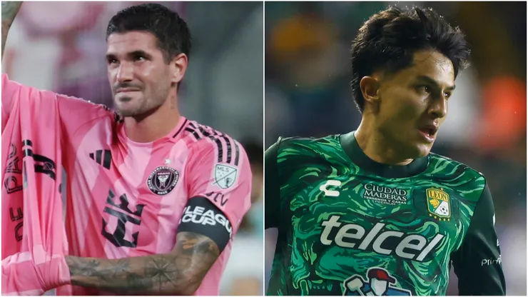 Rodrigo De Paul of Inter Miami and Ivan Moreno of Club Leon.