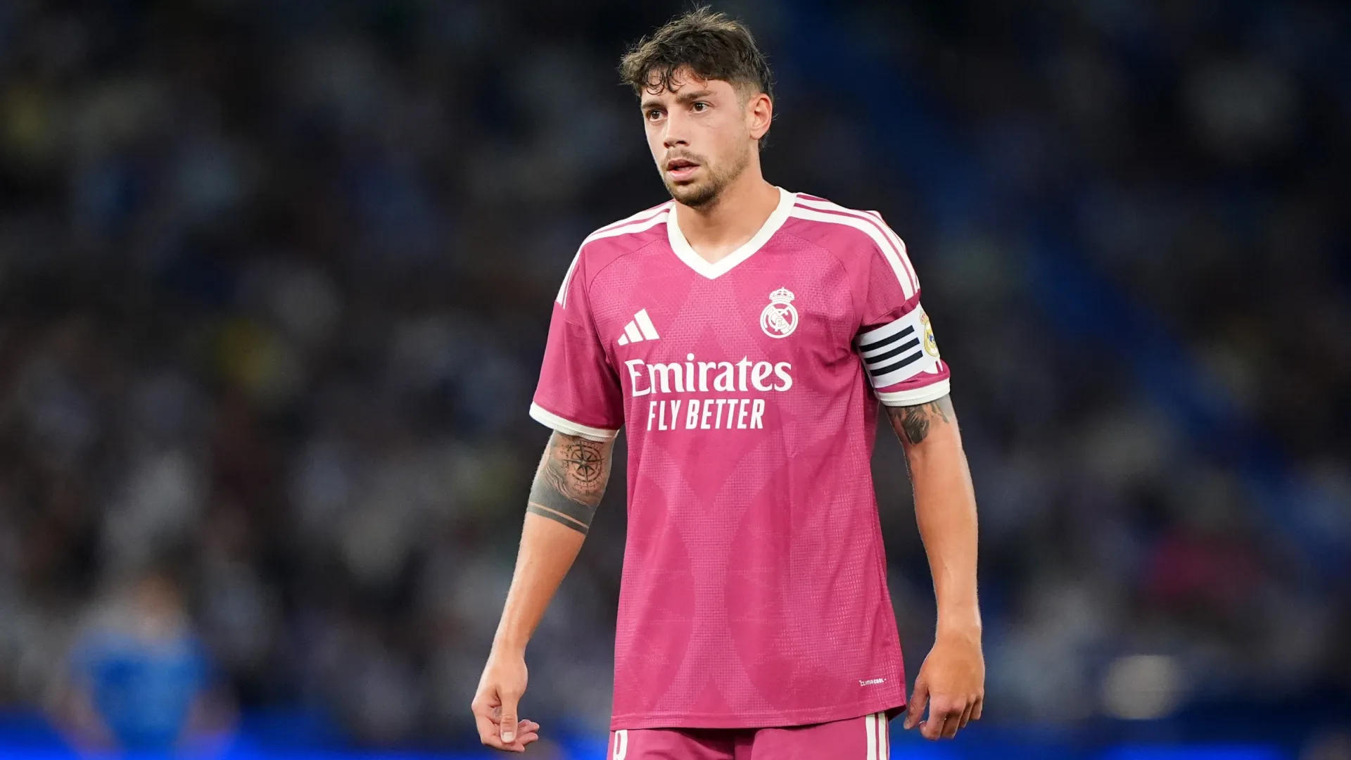 Federico Valverde of Real Madrid looks on during the Trofeo Teresa Herrera match (Source: Jose Manuel Alvarez Rey/Getty Images)