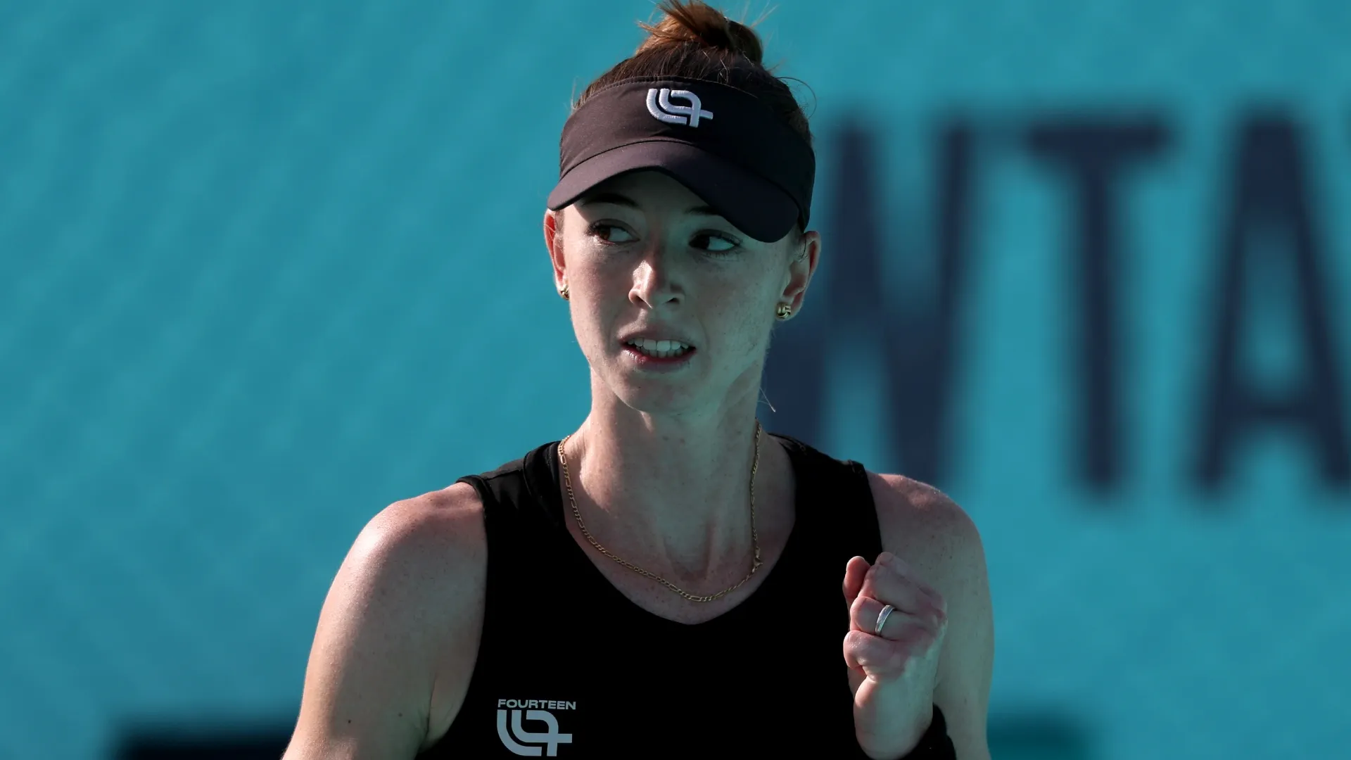 Simona Waltert during day two of the Mubadala Abu Dhabi Open, part of the Hologic WTA Tour (Source: Christopher Pike/Getty Images)