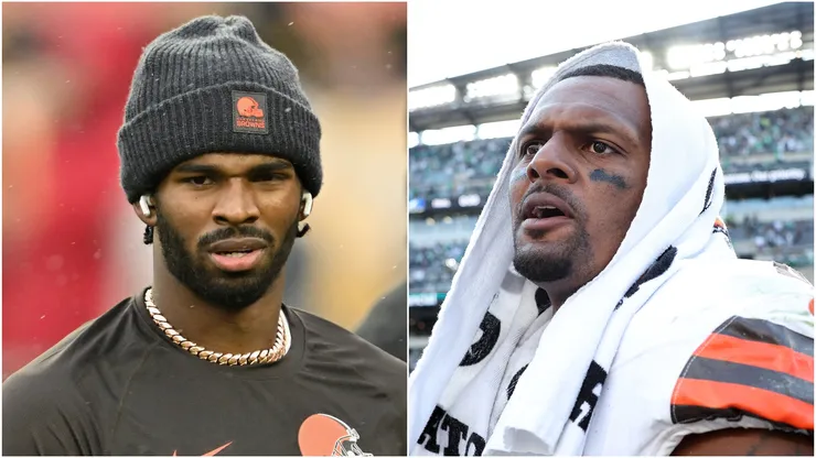 Shedeur Sanders (left) and Deshaun Watson (right) of the Browns.