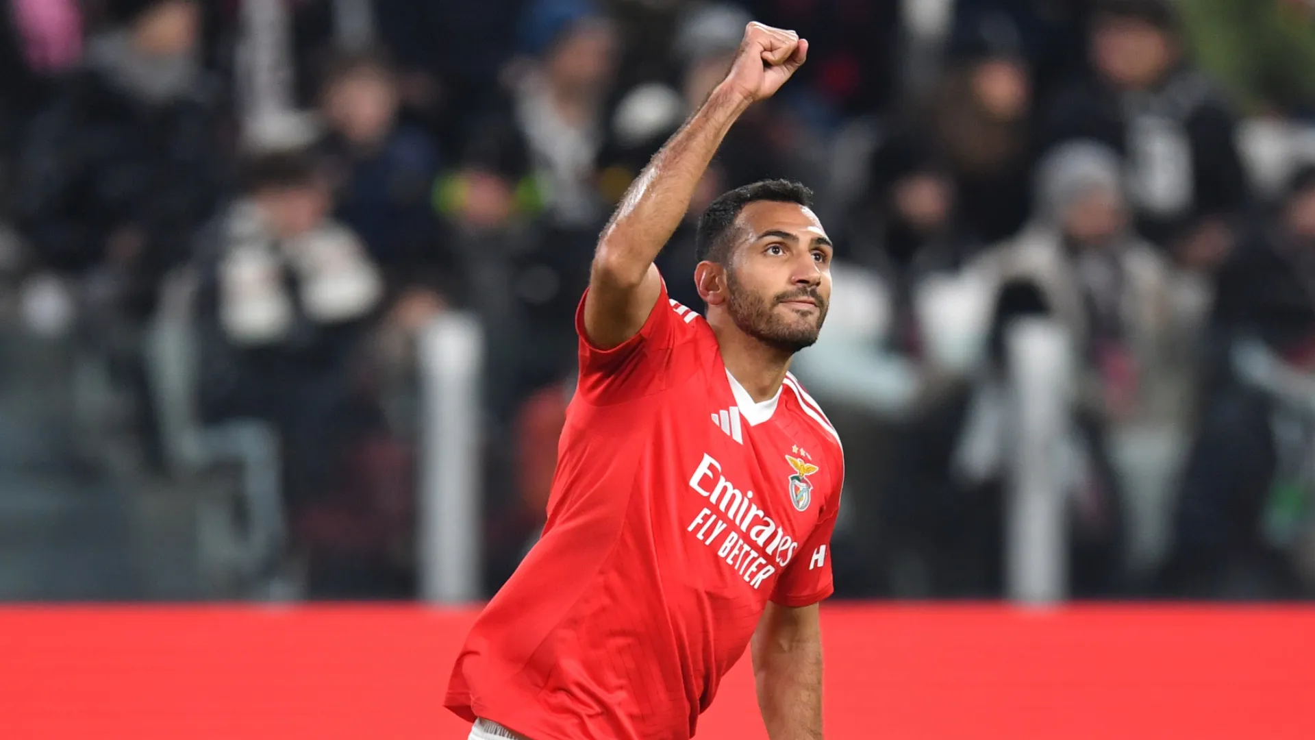Vangelis Pavlidis of Benfica during the UEFA Champions League 2024/25 League Phase MD8 match (Source: Valerio Pennicino/Getty Images)