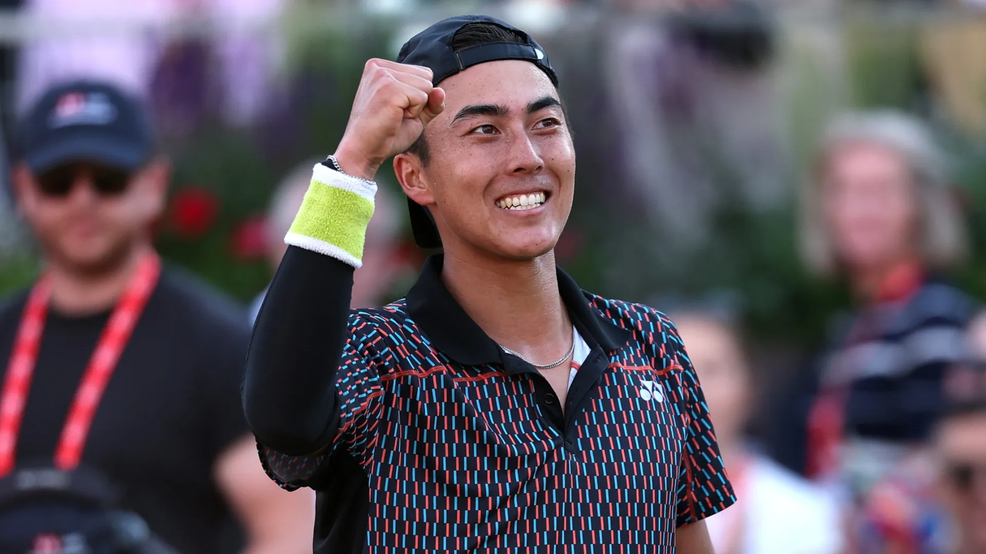 Rinky Hijikata during the Men’s Singles second round match on Day Eleven of the HSBC Championships (Source: Clive Brunskill/Getty Images)
