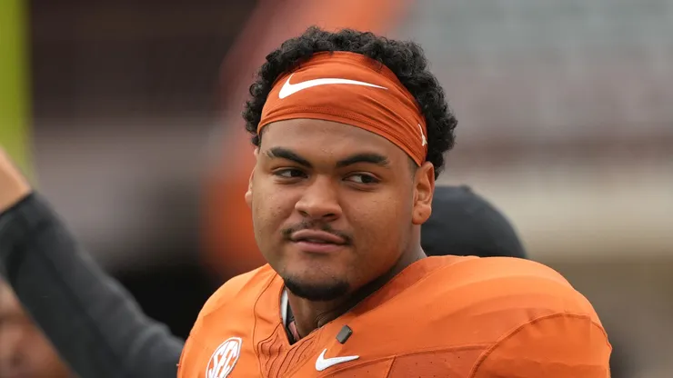 Trevor Goosby #74 of the Texas Longhorns.