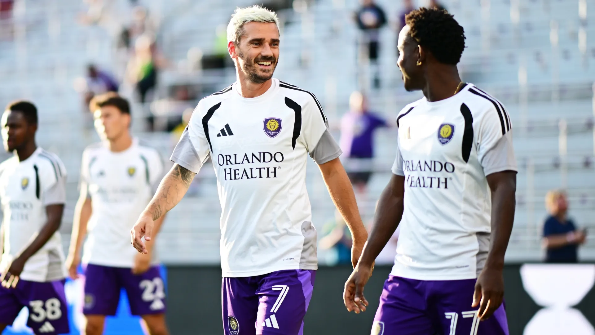 Antoine Griezmann and Ivan Angulo of the Orlando City (Source: Julio Aguilar/Getty Images)