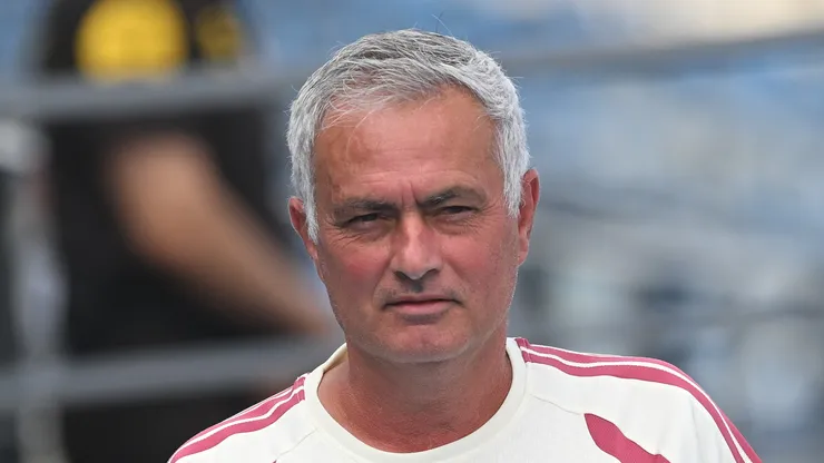 Jose Mourinho looks on prior to a friendly between Real Madrid and Leganes.