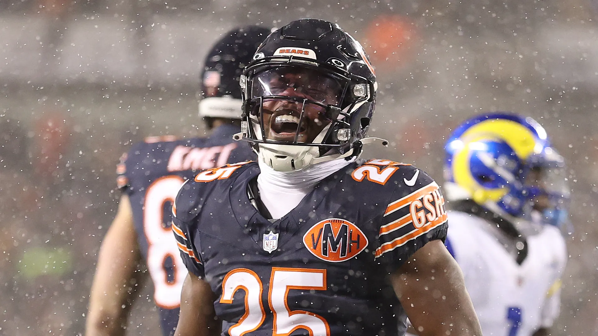 Kyle Monangai #25 of the Chicago Bears.
