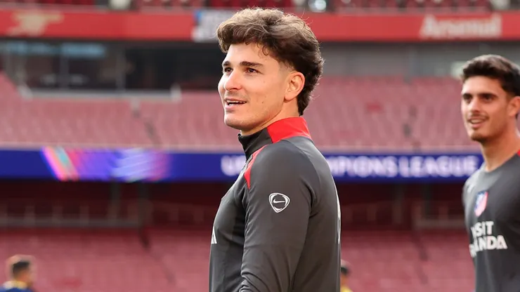 Julian Alvarez of Atletico de Madrid looks on.