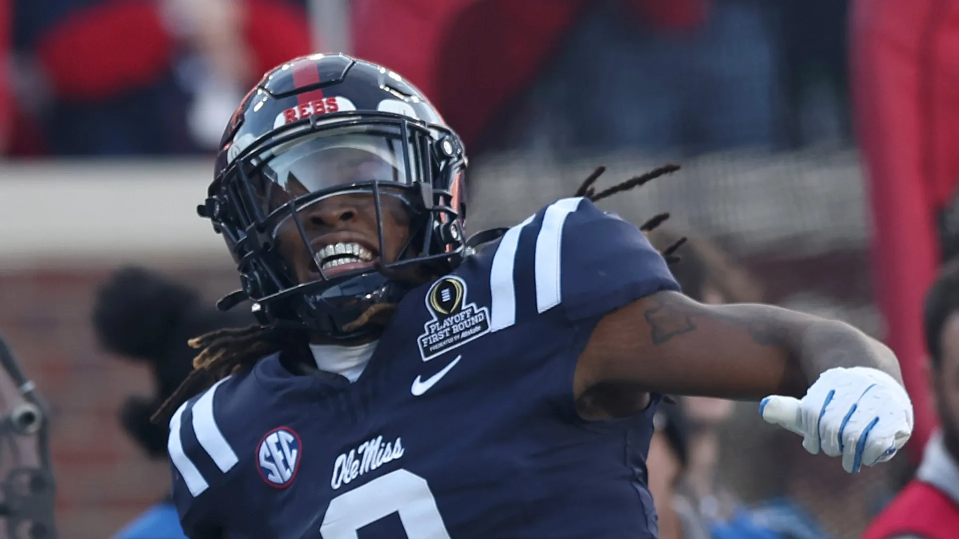 Dae’Quan Wright with the Ole Miss Rebels.