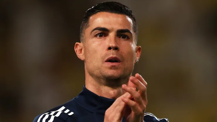 Cristiano Ronaldo of Al Nassr applauds the fans.