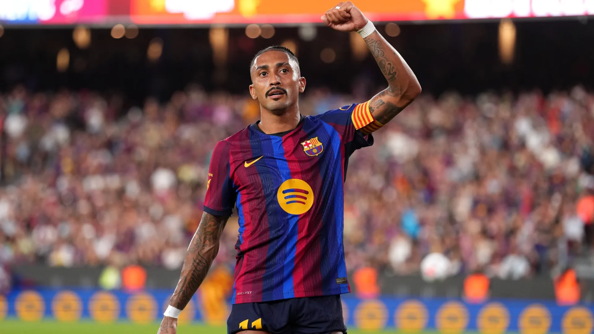 Raphinha of Barcelona during the Joan Gamper Trophy match (Source: Alex Caparros/Getty Images)