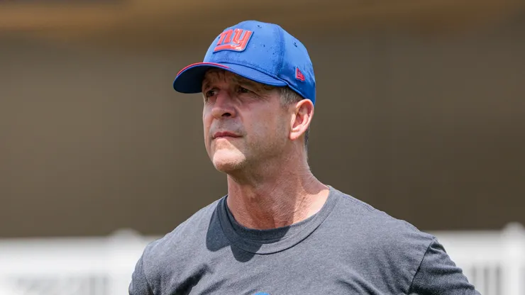 Head coach John Harbaugh of the New York Giants