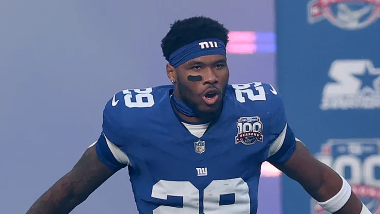 Tyrone Tracy Jr. #29 of the New York Giants