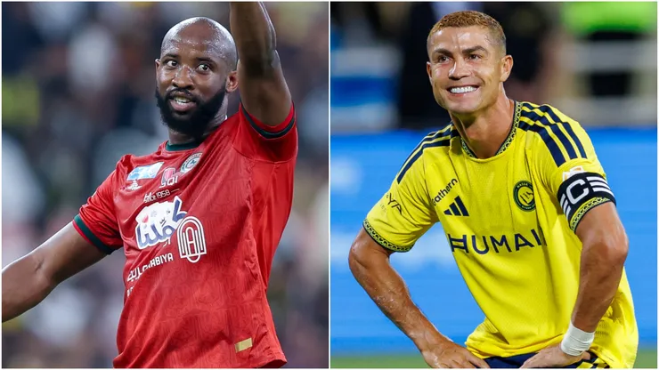 Moussa Dembele of Al Ettifaq and Cristiano Ronaldo of Al Nassr