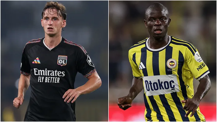 Tyler Morton of OL Lyonnes and Ngolo Kante of Fenerbahce