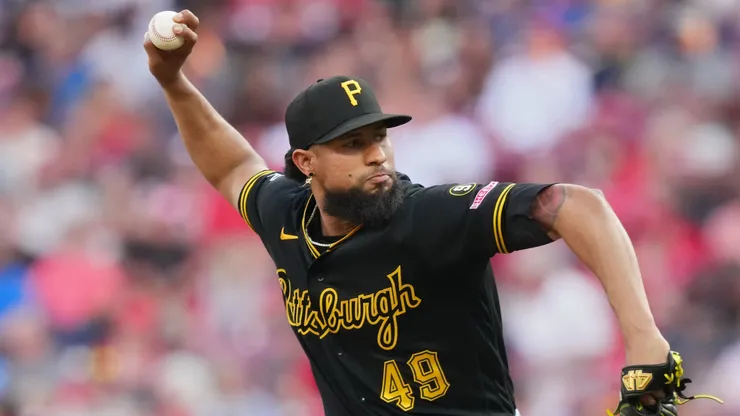 Yohan Ramirez #49 of the Pittsburgh Pirates pitches.